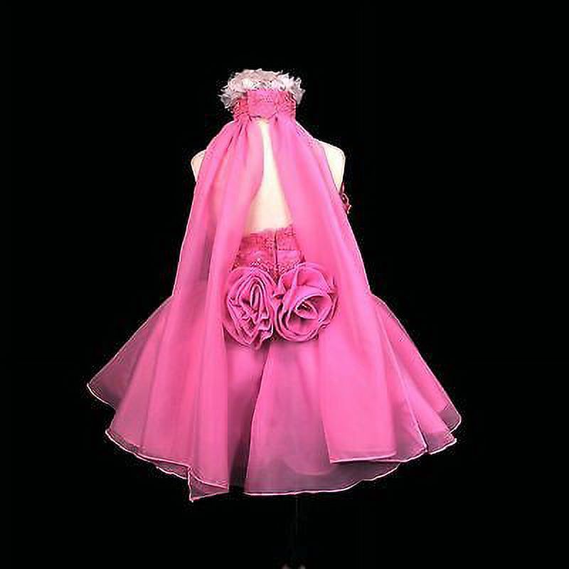 thumbnail image 7 of NEW INFANT BABY TODDLER GIRL PAGEANT FORMAL SHORT DRESS PINK 1-7 YEARS FUCHSIA, 7 of 7