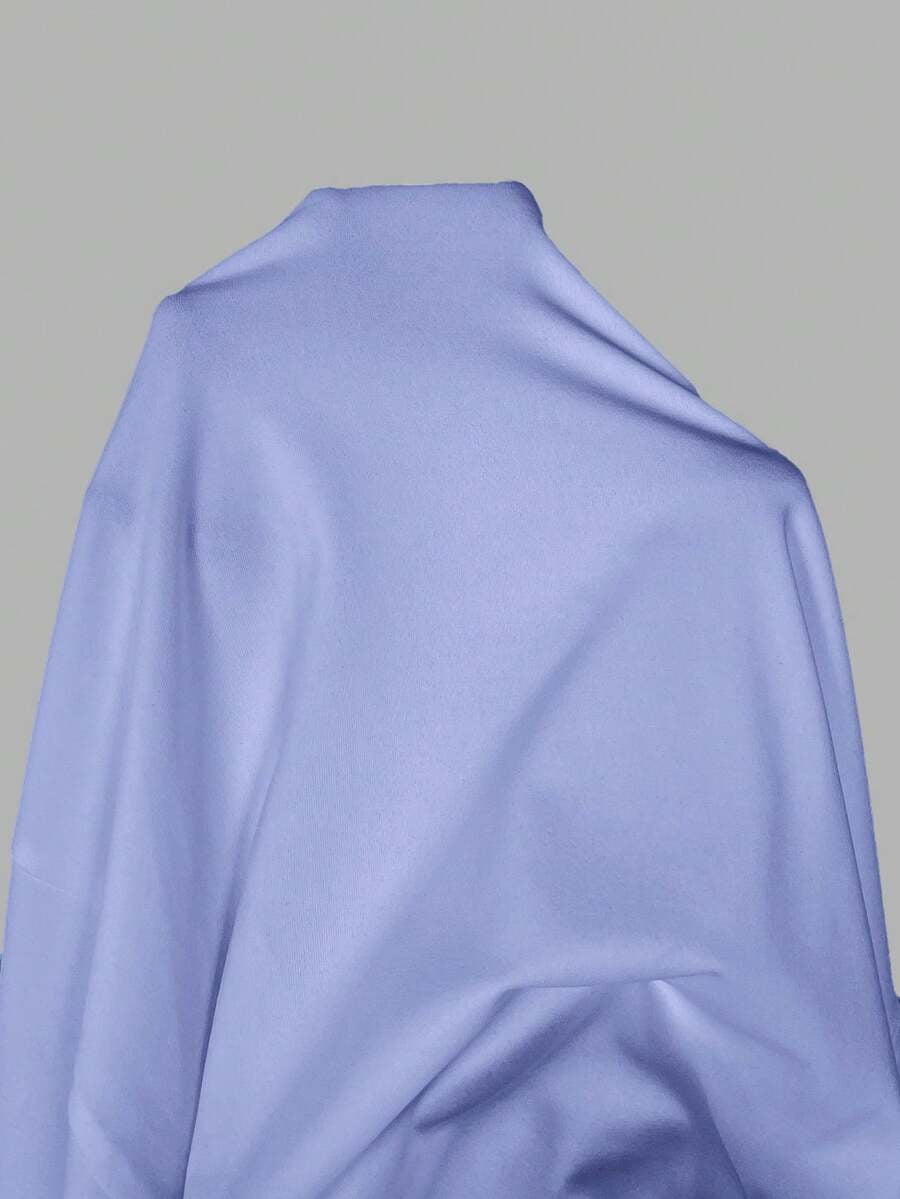thumbnail image 7 of Petite Womens Blue Solid Square Neck Ruched Flared Maxi Dress For Spring Summer, 7 of 7