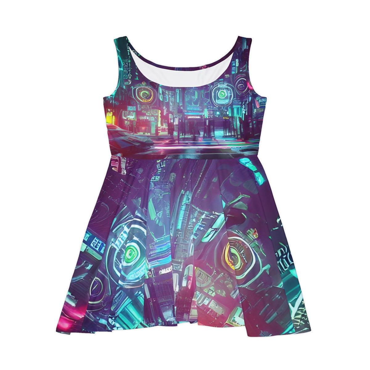 thumbnail image 2 of 'The City' Women's Skater Dress (AOP), 2 of 6