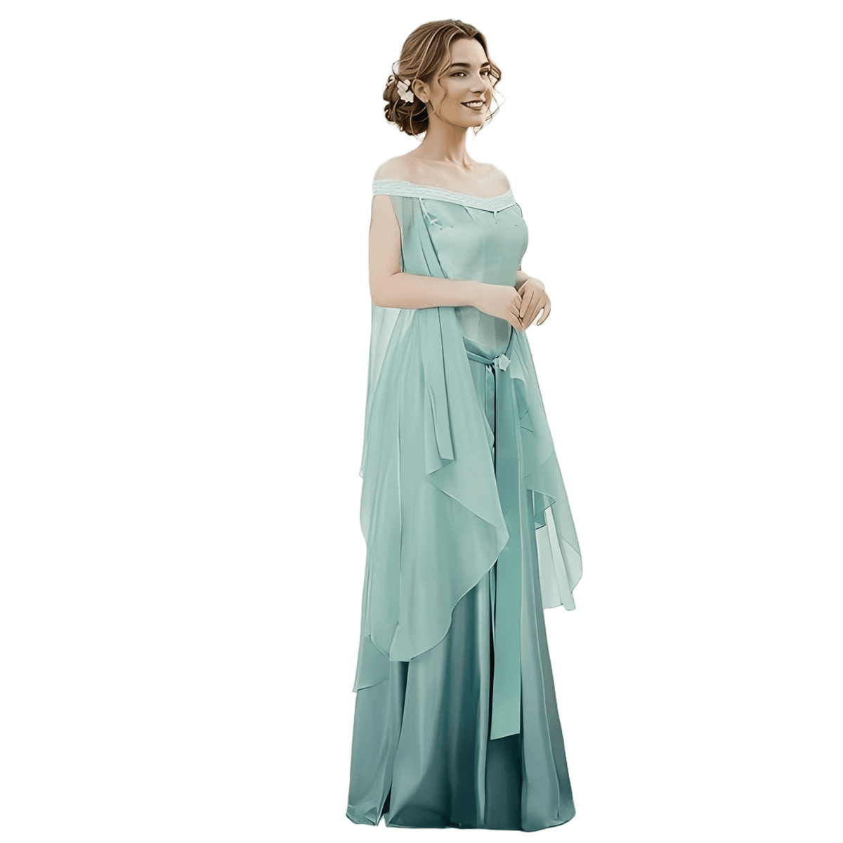 thumbnail image 2 of DAIZBELLA Medieval Renaissance Dress for Women Retro Gradient Strapless Dress, M, 2 of 8