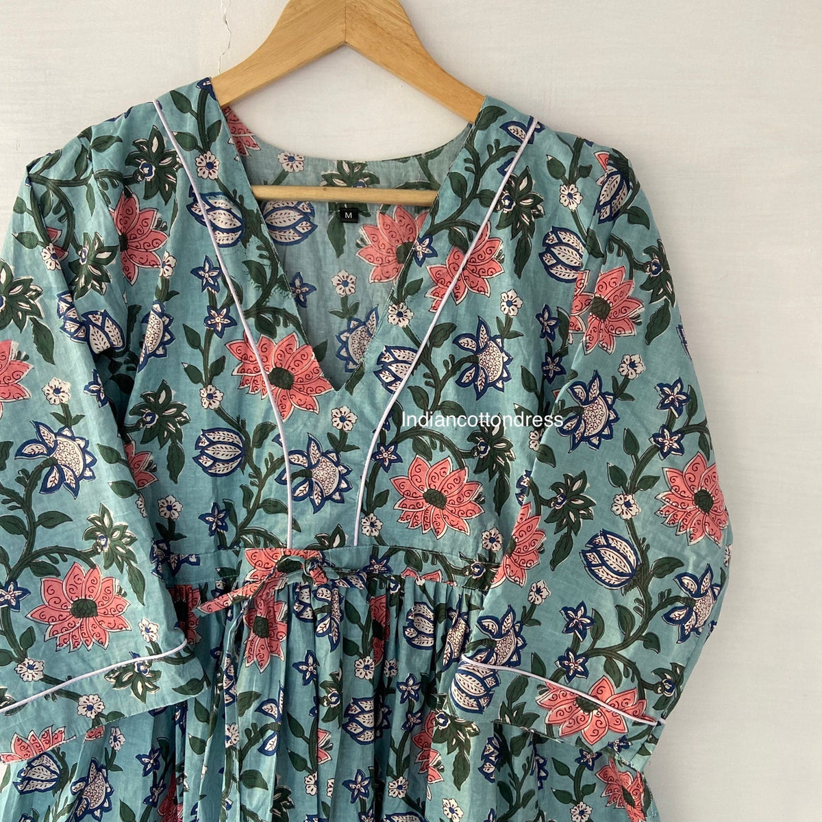 thumbnail image 5 of Handblock Cotton Dress, Floral Dresses,Cotton Long Dress,Blockprint Dress, Party Wear Dresses,Cotton Skater & Circle Dress, Handmade Dresses, 5 of 8