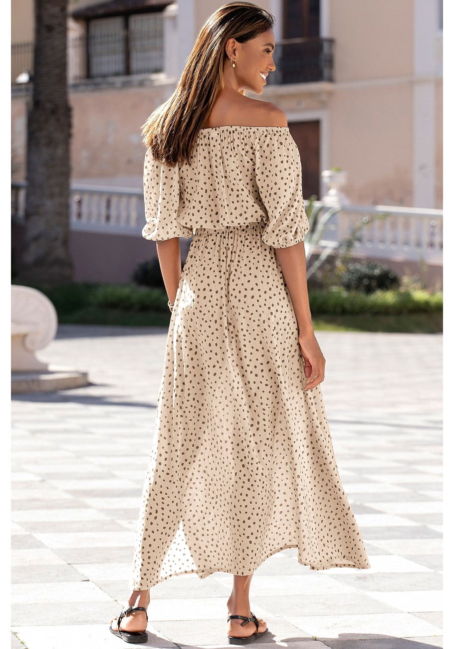thumbnail image 3 of LASCANA Women's Off Shoulder Maxi Dress Screen Print, 3 of 5