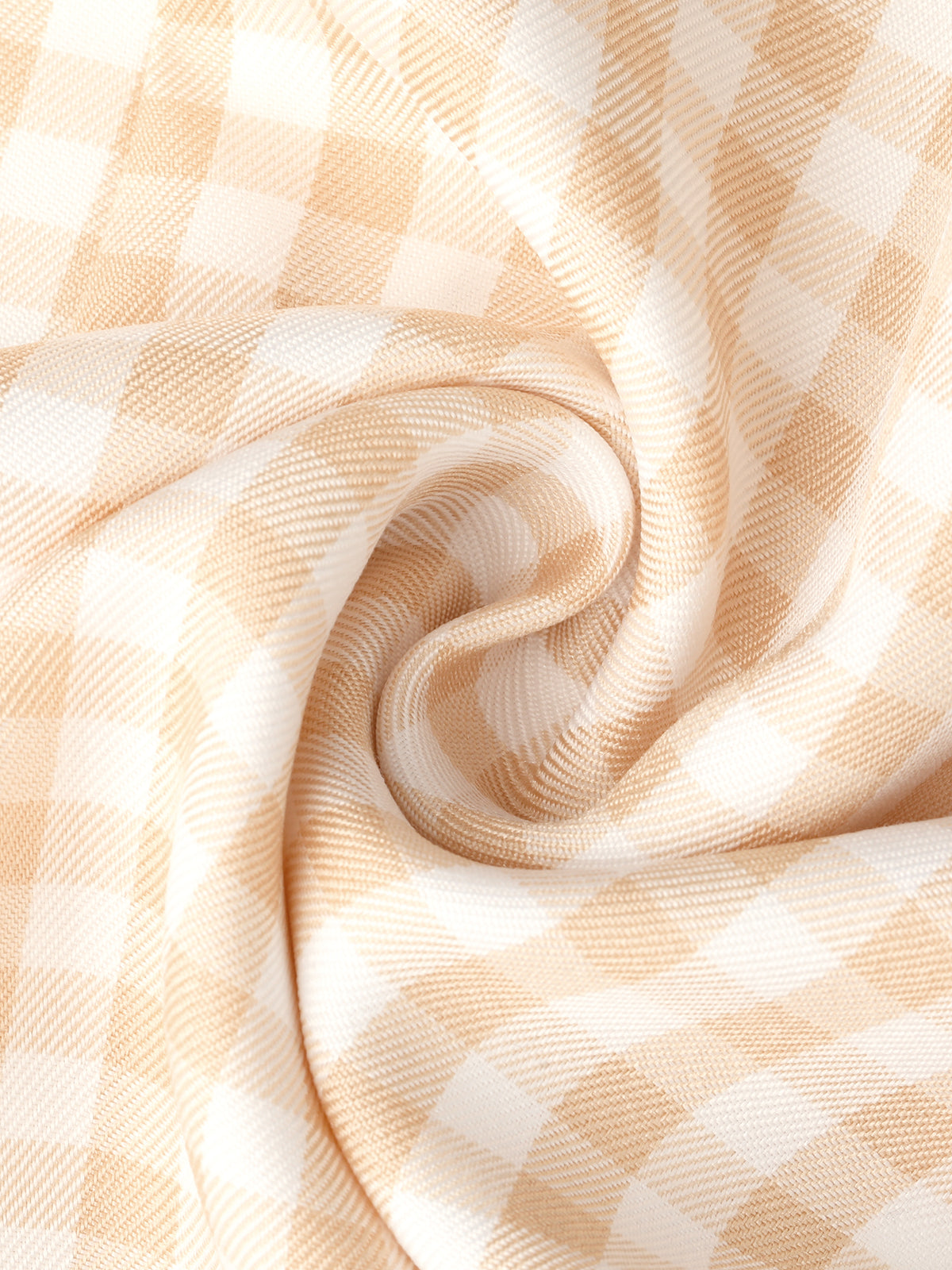 thumbnail image 6 of INSPIRE CHIC Womens Gingham Checks Ruffled Peter Pan Collar 1960s Mini Dress M Apricot, 6 of 7