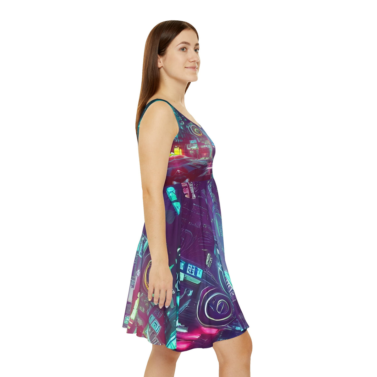 thumbnail image 6 of 'The City' Women's Skater Dress (AOP), 6 of 6