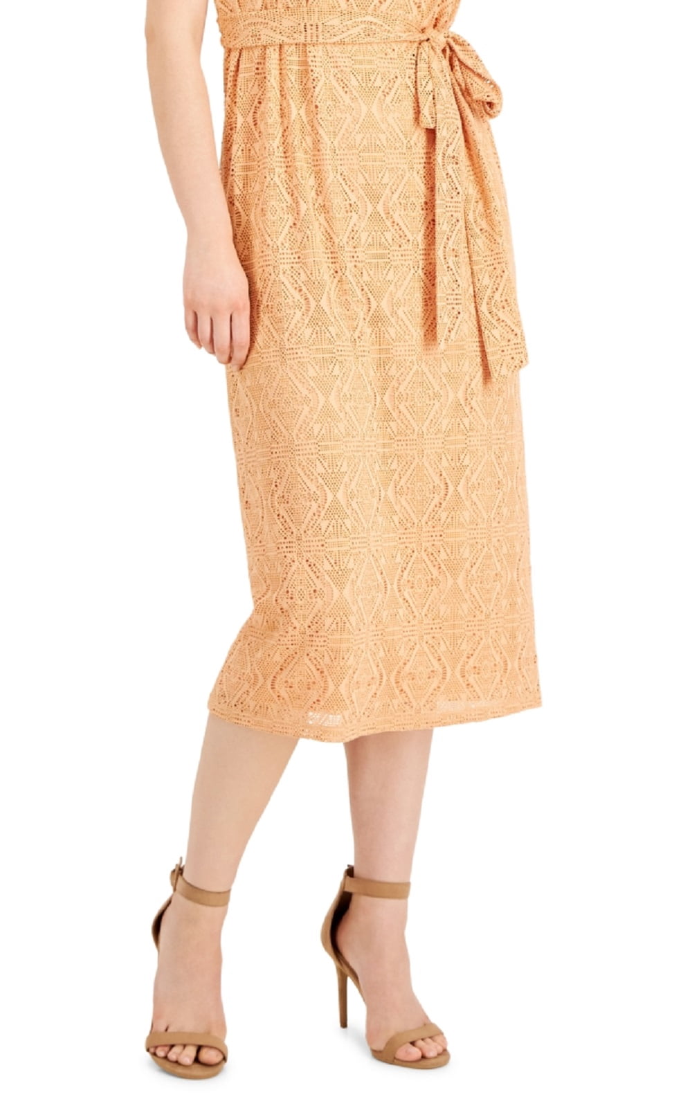 thumbnail image 3 of Anne Klein Womens Petites Crochet Calf Midi Dress, 3 of 3