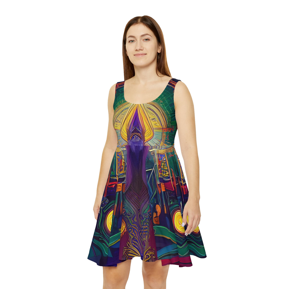 thumbnail image 1 of 'Mantra' Women's Skater Dress (AOP), 1 of 6