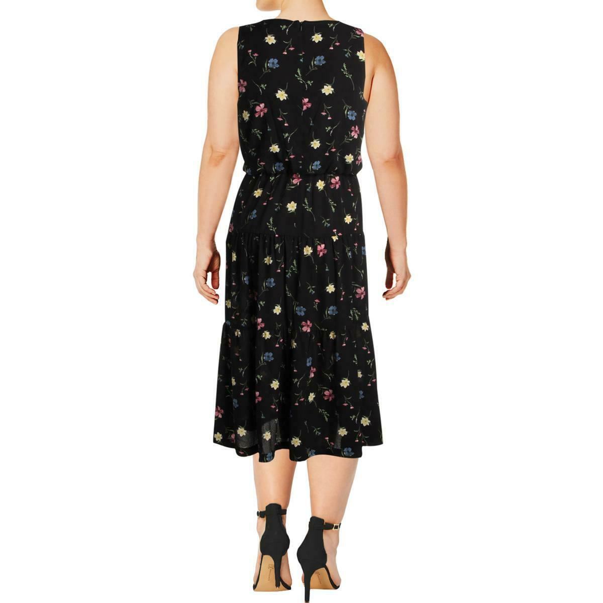 thumbnail image 2 of Lauren Ralph Lauren Womens Black Casual Crepe Floral Midi Dress 10, 2 of 2