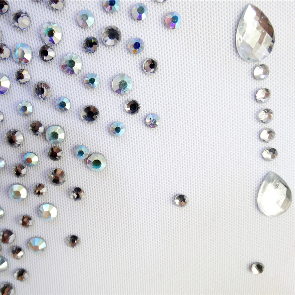 thumbnail image 6 of LIUHUO Customized White Spandex Figure Skating Dress Girls Ladies Embellished with Square Diamonds Scattered Rhinestones, 6 of 8