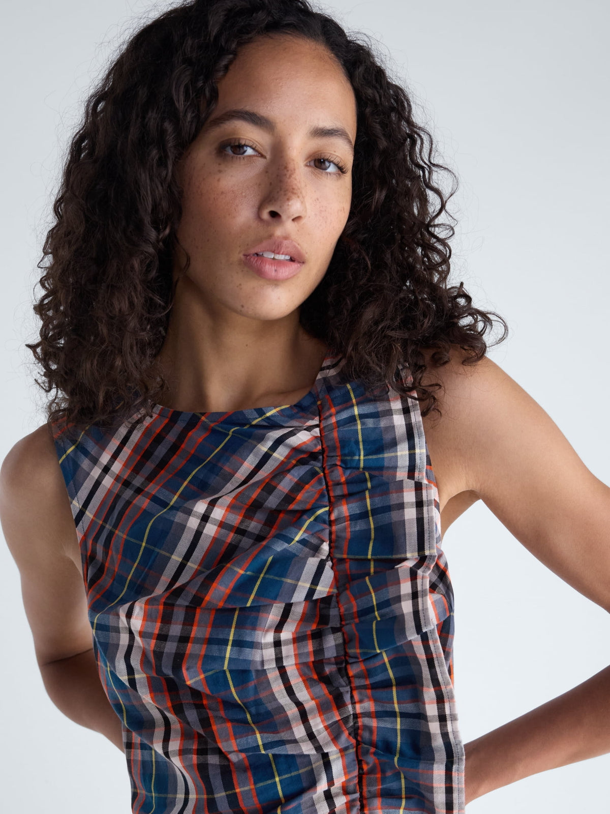 thumbnail image 3 of Free Assembly Women’s and Women's Plus Sleeveless Ruffle Front Midi Dress, Sizes XS-4X, 3 of 5