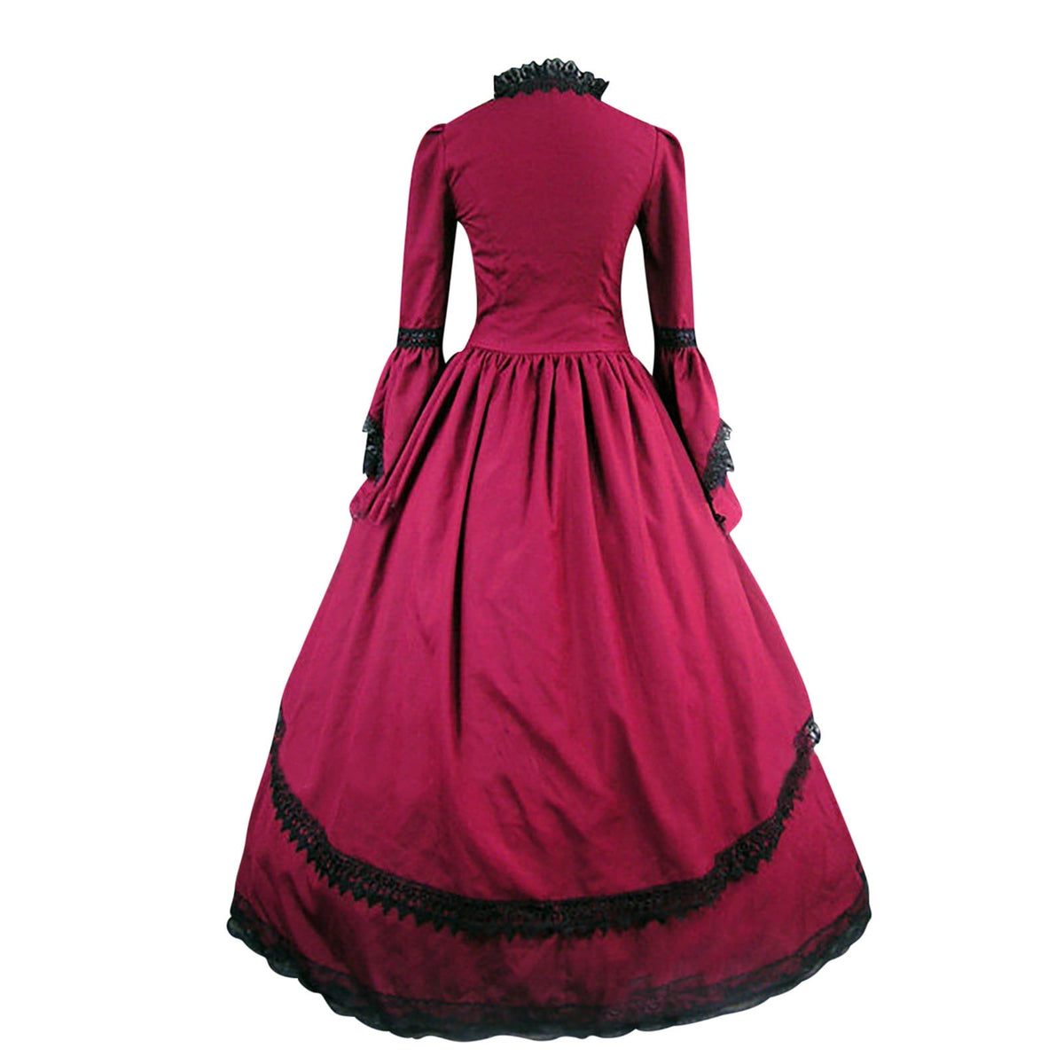 thumbnail image 4 of Zylnanna Women's Medieval Heavy Duty Long Sleeved Dress,Red, 4 of 5
