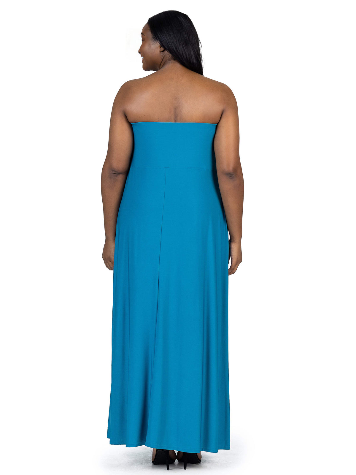 thumbnail image 3 of Plus Size Strapless Pleated Pocket Maxi Dress, 3 of 11