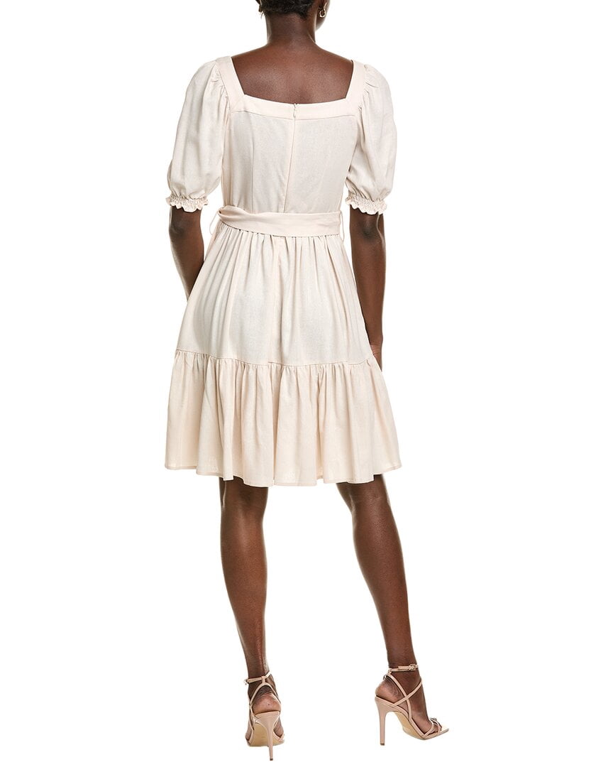 thumbnail image 2 of BGL womens Linen-Blend Mini Dress, 4, White, 2 of 3