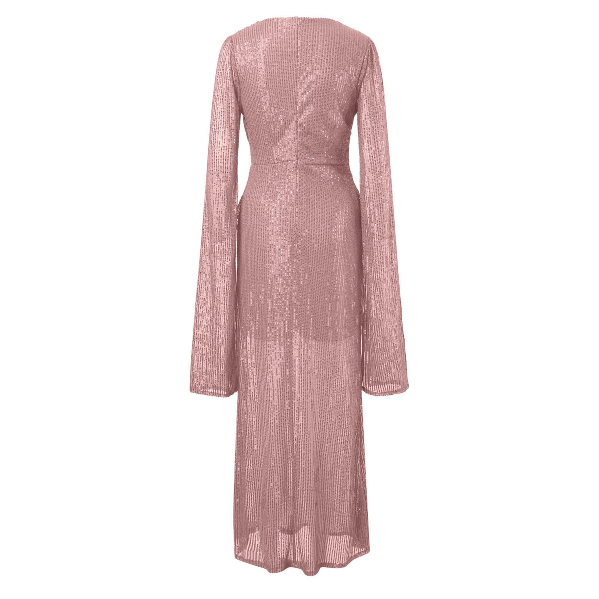 thumbnail image 5 of XIAOCHA Sequin Twist Cape Sleeve Maxi Dress for Women V Neck Ruched Evening Party Long Gown, 5 of 6