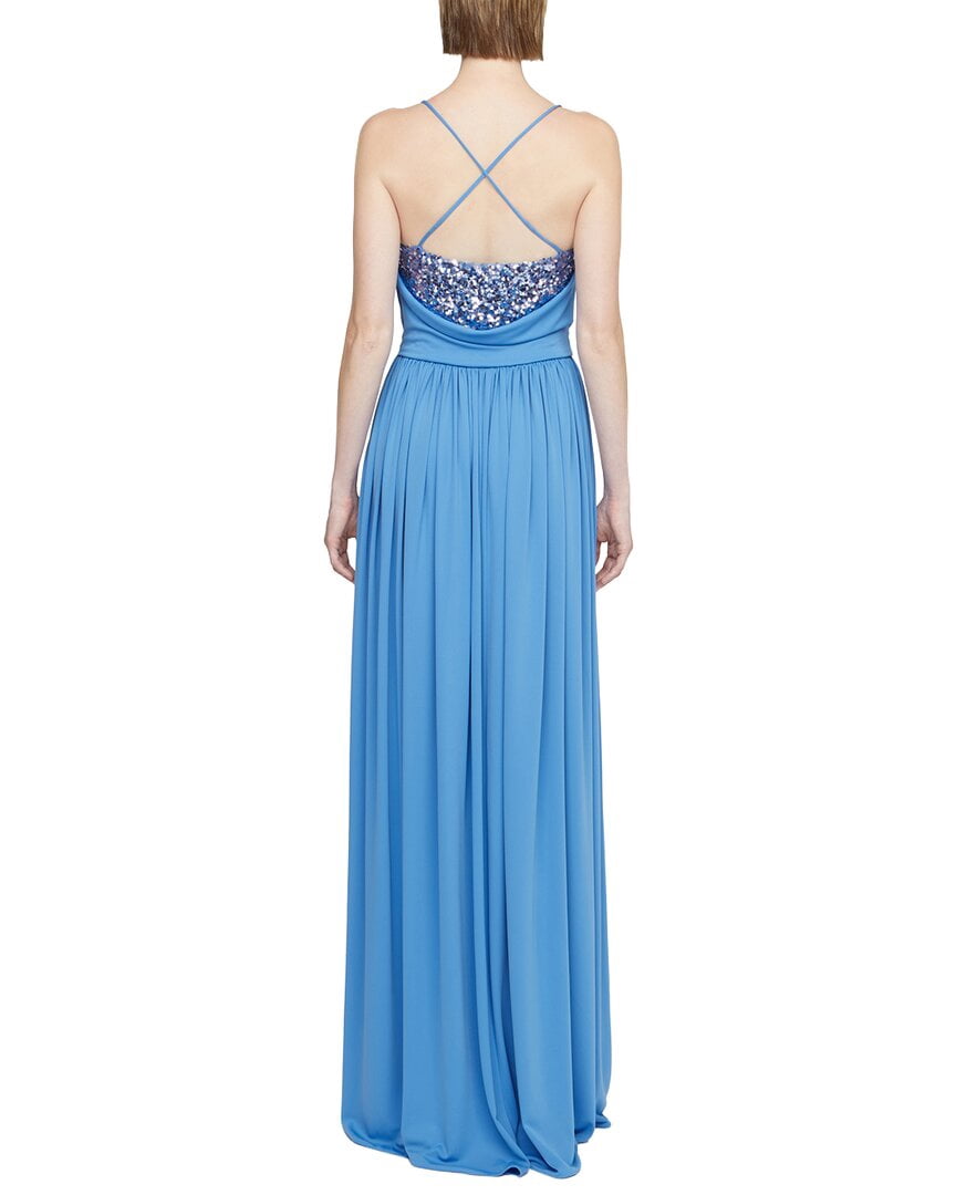 thumbnail image 2 of Halston womens Jeanne Matte Jersey Gown, 12, Blue, 2 of 3