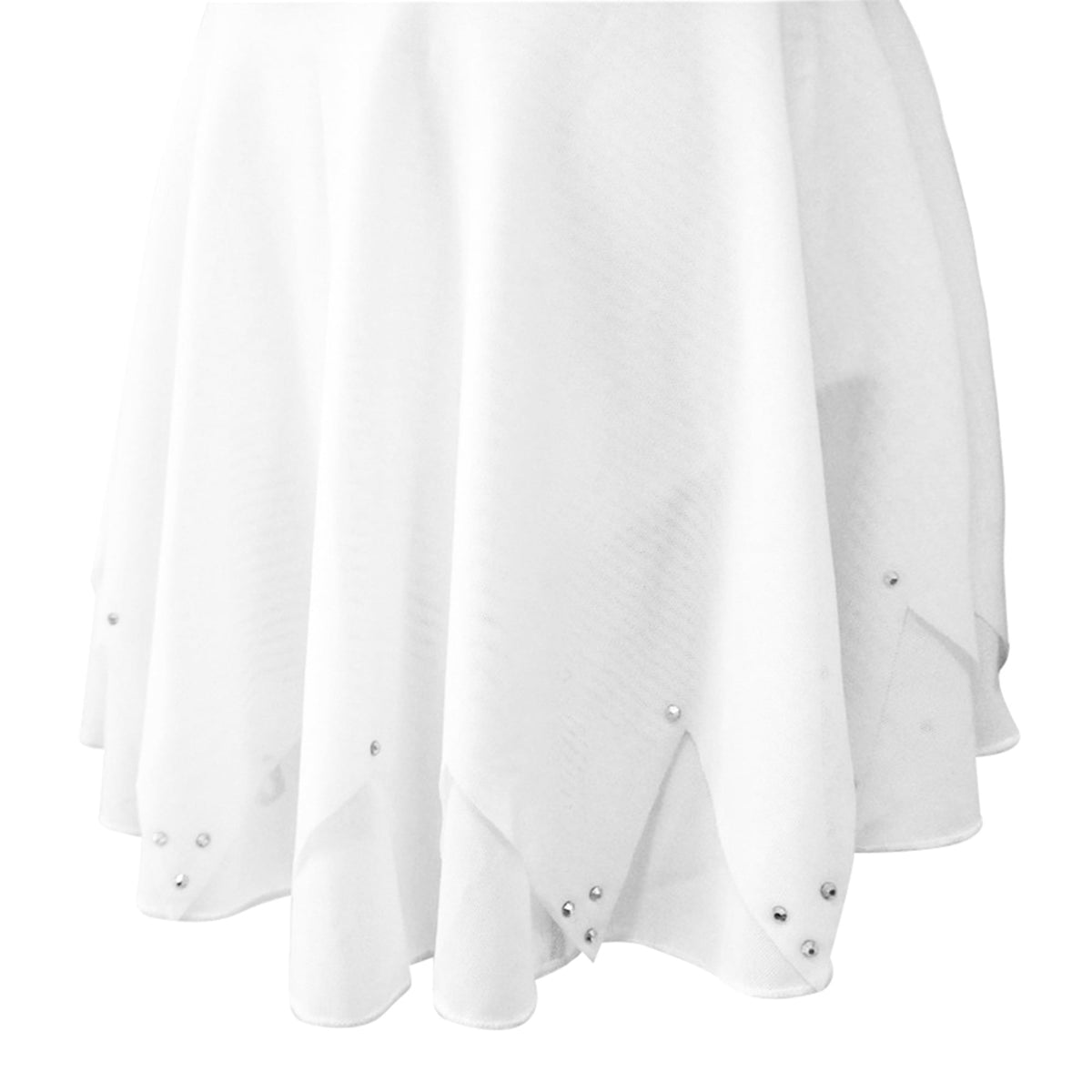 thumbnail image 5 of LIUHUO Customized White Spandex Figure Skating Dress Girls Ladies Embellished with Square Diamonds Scattered Rhinestones, 5 of 8