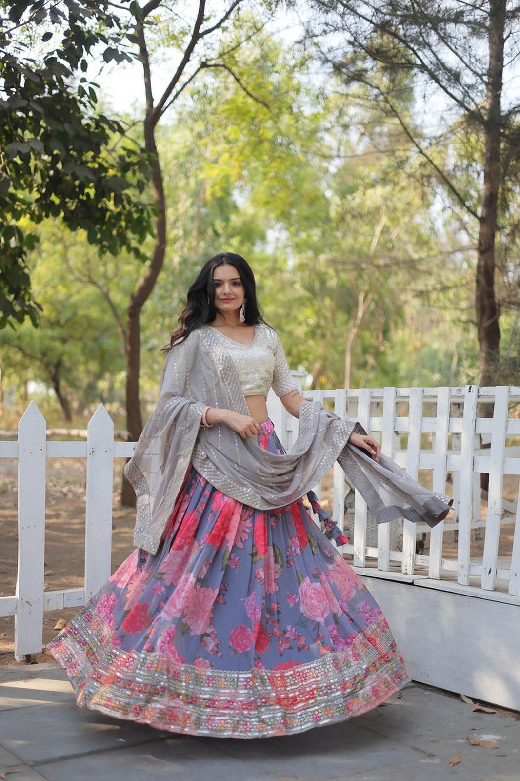 thumbnail image 1 of ALL-IN-ONE-FASHIONS Discover the epitome of elegance with our Exquisite Digital Printed Georgette Lehenga Choli, 1 of 6