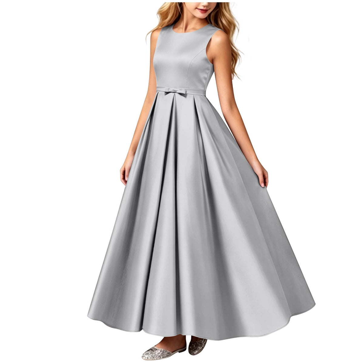 thumbnail image 1 of ATOGUTA Girls' Long Formal Dress Wedding Satin Dresses Princess Birthday Party Prom Ball Gown Size 0-15, 1 of 6