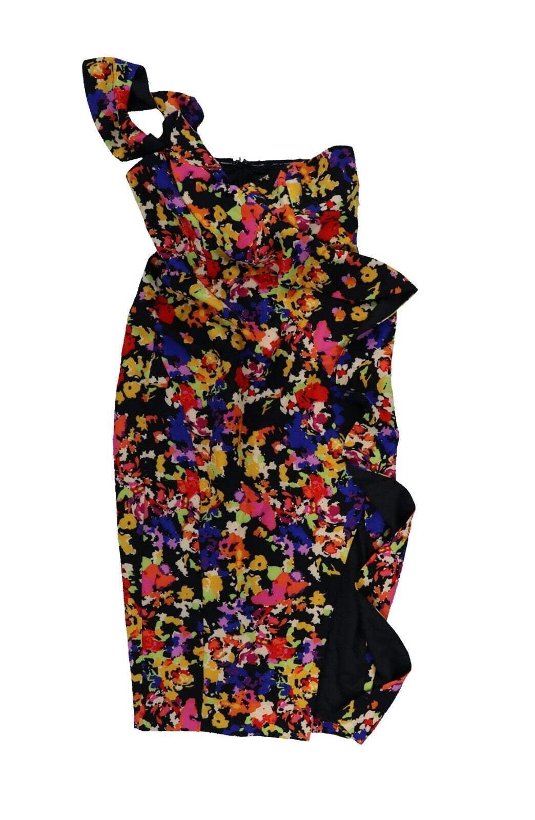 thumbnail image 1 of Aidan By Aidan Mattox Women's Dress Print Ruffled One-Shoulder Floral Multi 4M, 1 of 2