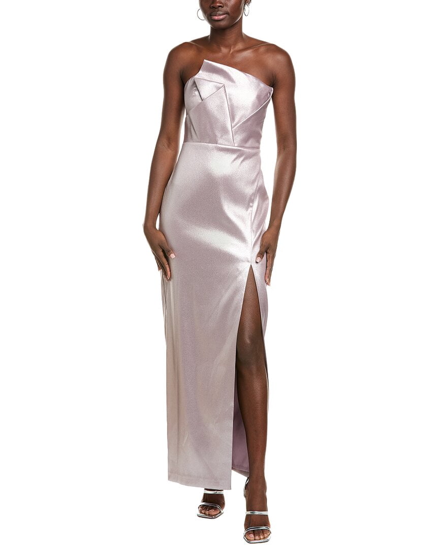 thumbnail image 1 of Aidan Mattox womens Aiden Mattox Coated Column Gown, 2, Pink, 1 of 3