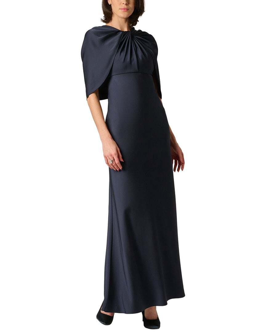 thumbnail image 1 of Aidan Mattox womens Satin Cape Sleeve Long Dress, 4, 1 of 4