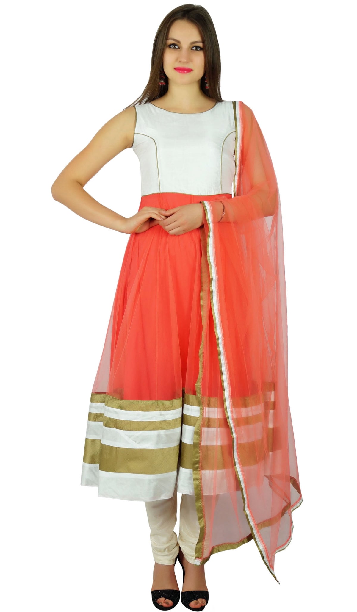 thumbnail image 1 of Atasi Womens Flaired Anarkali Salwaar Kameez with Dupatta Indian Custom Dress, 1 of 4
