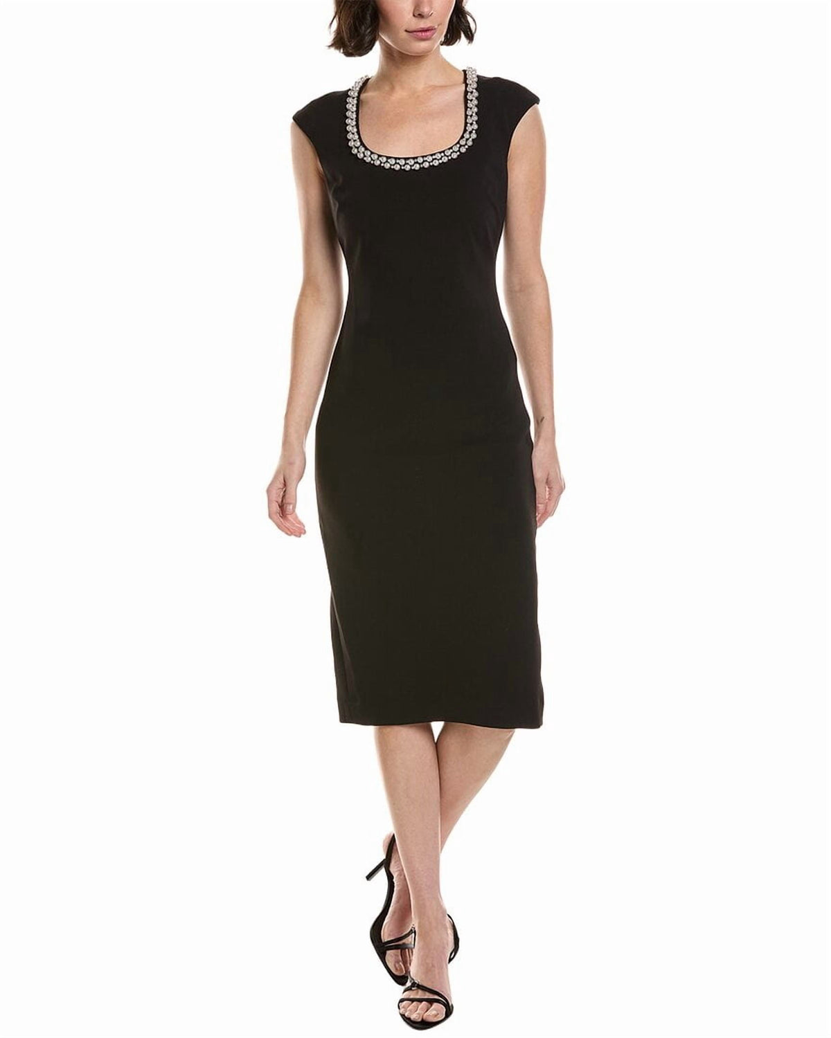 thumbnail image 1 of Badgley Mischka womens Solid Cocktail Gown, 0, Black, 1 of 4