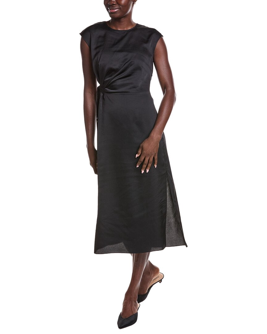 thumbnail image 1 of Derek Lam 10 Crosby womens Adelita Crepe Back Satin Dress, 2, Black, 1 of 3