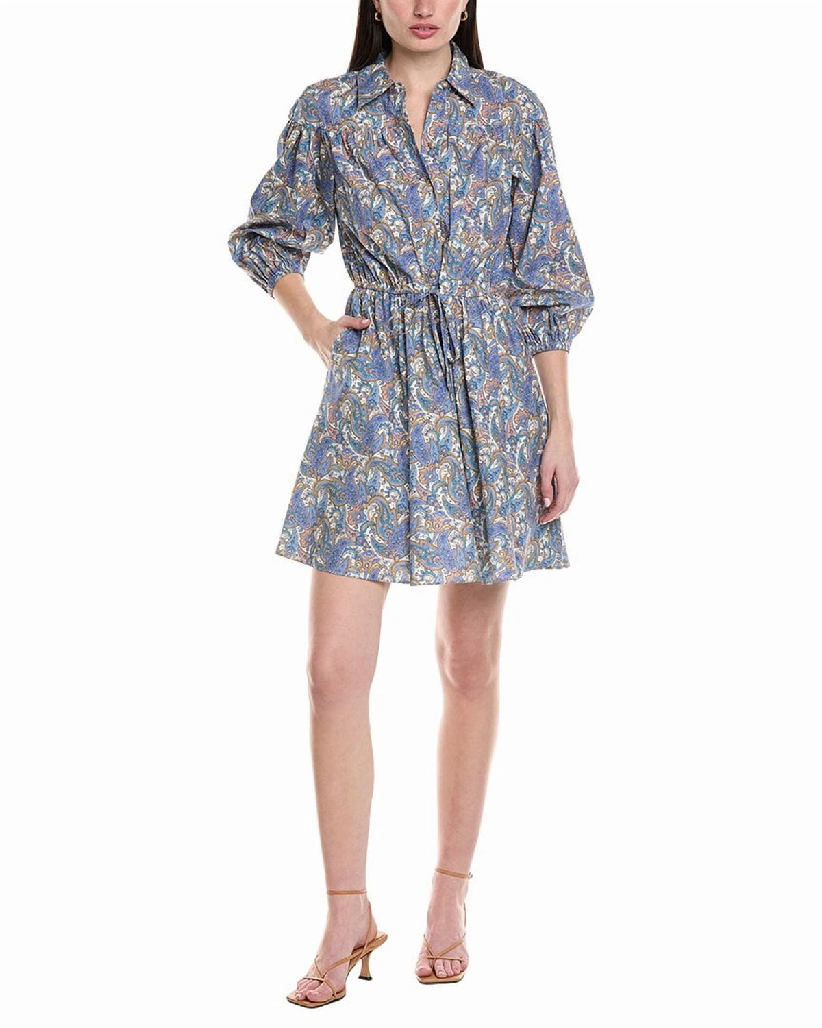 thumbnail image 1 of Derek Lam 10 Crosby womens Arbi Bracelet-Sleeve Shirtdress, 2, 1 of 3