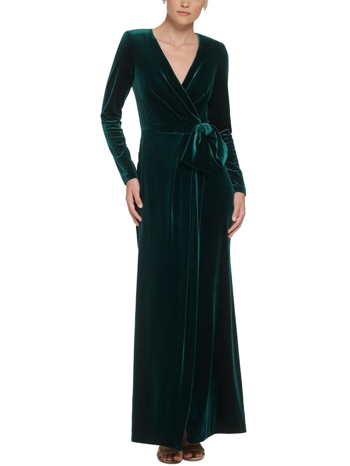 thumbnail image 1 of Eliza J Womens Velvet Faux Wrap Evening Dress, 1 of 2