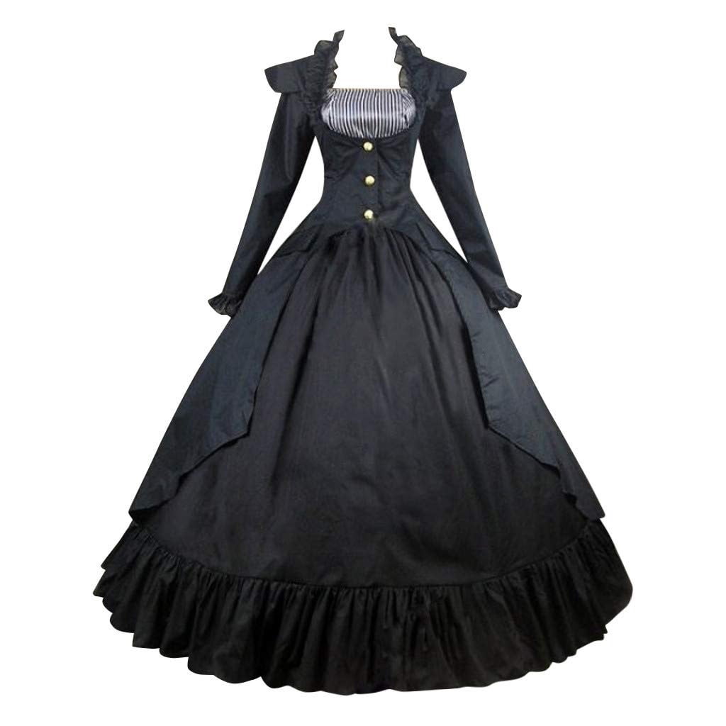 thumbnail image 1 of Fashion Lindreshi Renaissance Dress Women Long Sleeve Fashion Women Plus Size Vintage Gothic Court Collar Patchwork Bow Dress, 1 of 5