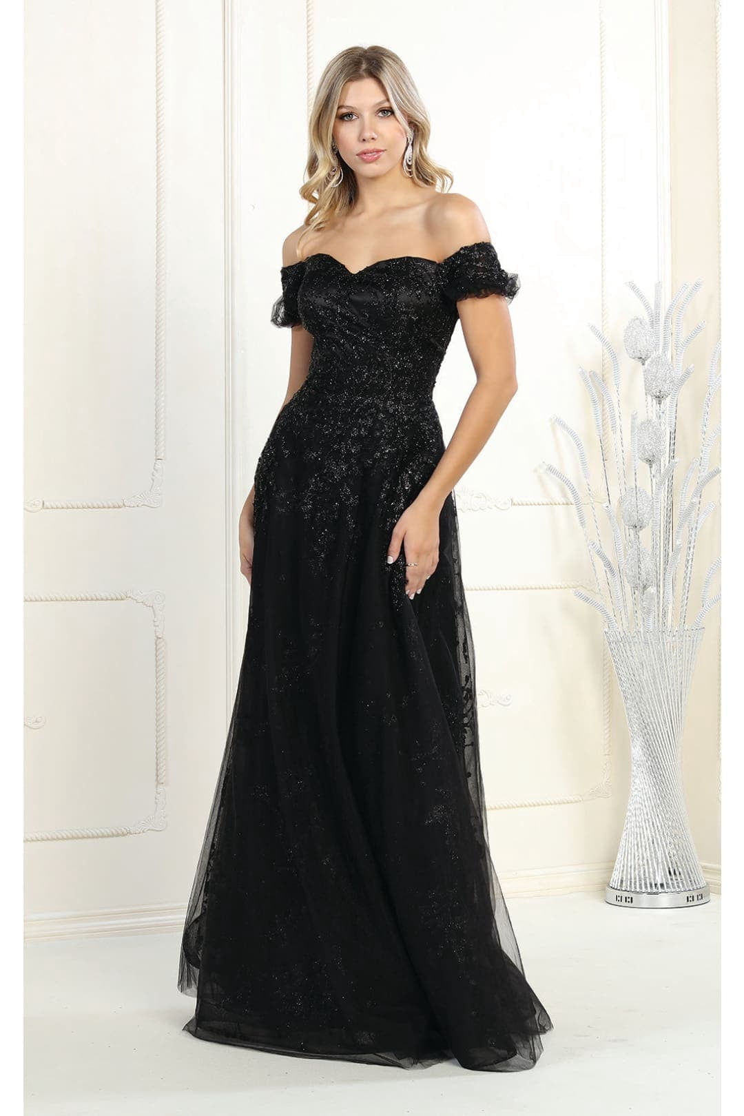 thumbnail image 1 of Formal Dress Shops Inc Prom Dresses A Line Black 12, 1 of 8