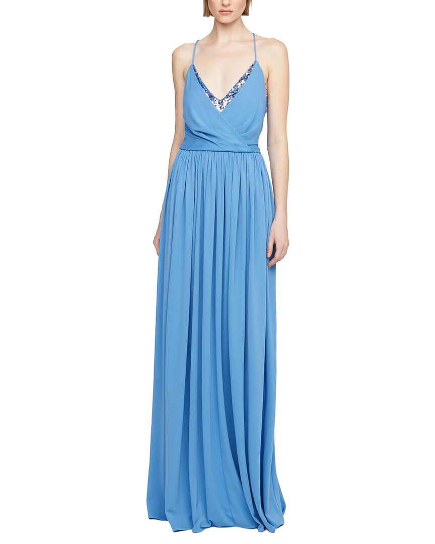 thumbnail image 1 of Halston womens Jeanne Matte Jersey Gown, 12, Blue, 1 of 3