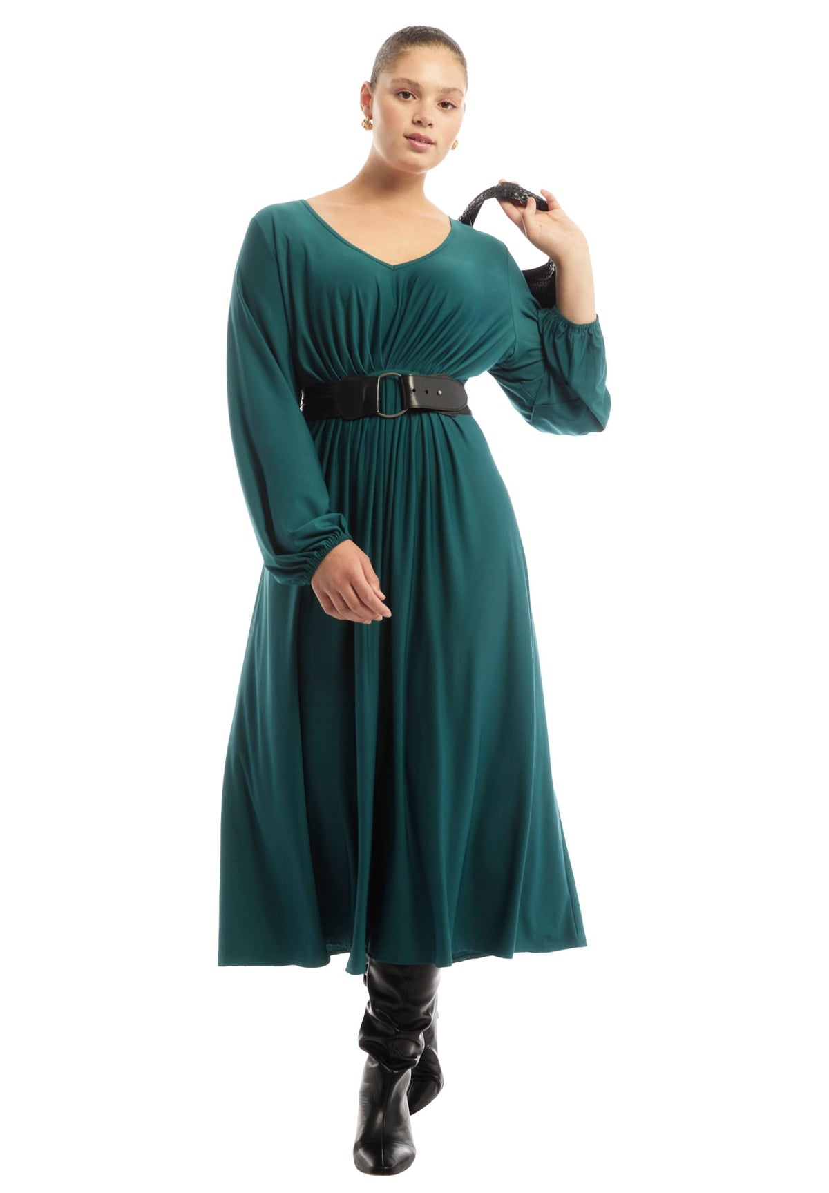 thumbnail image 1 of June & Vie Women's Plus Size Empire Waist Dress, 1 of 4