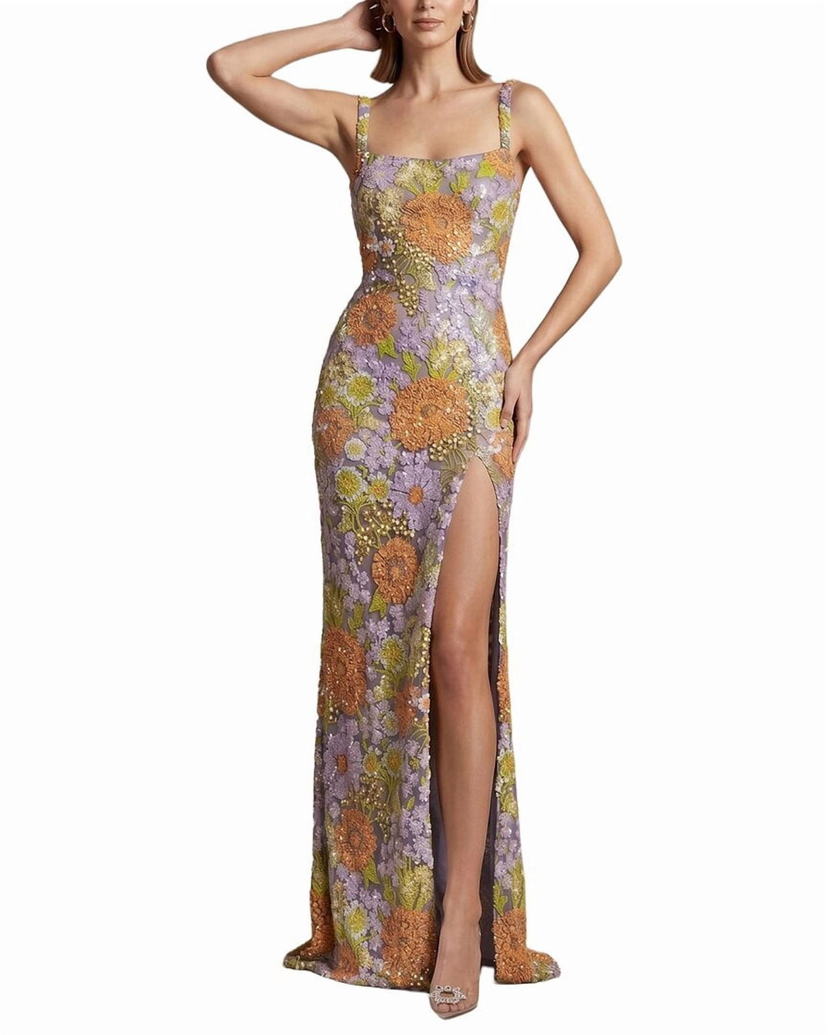 thumbnail image 1 of MONIQUE LAGARDE womens Printed Maxi Dress, 4, 1 of 3