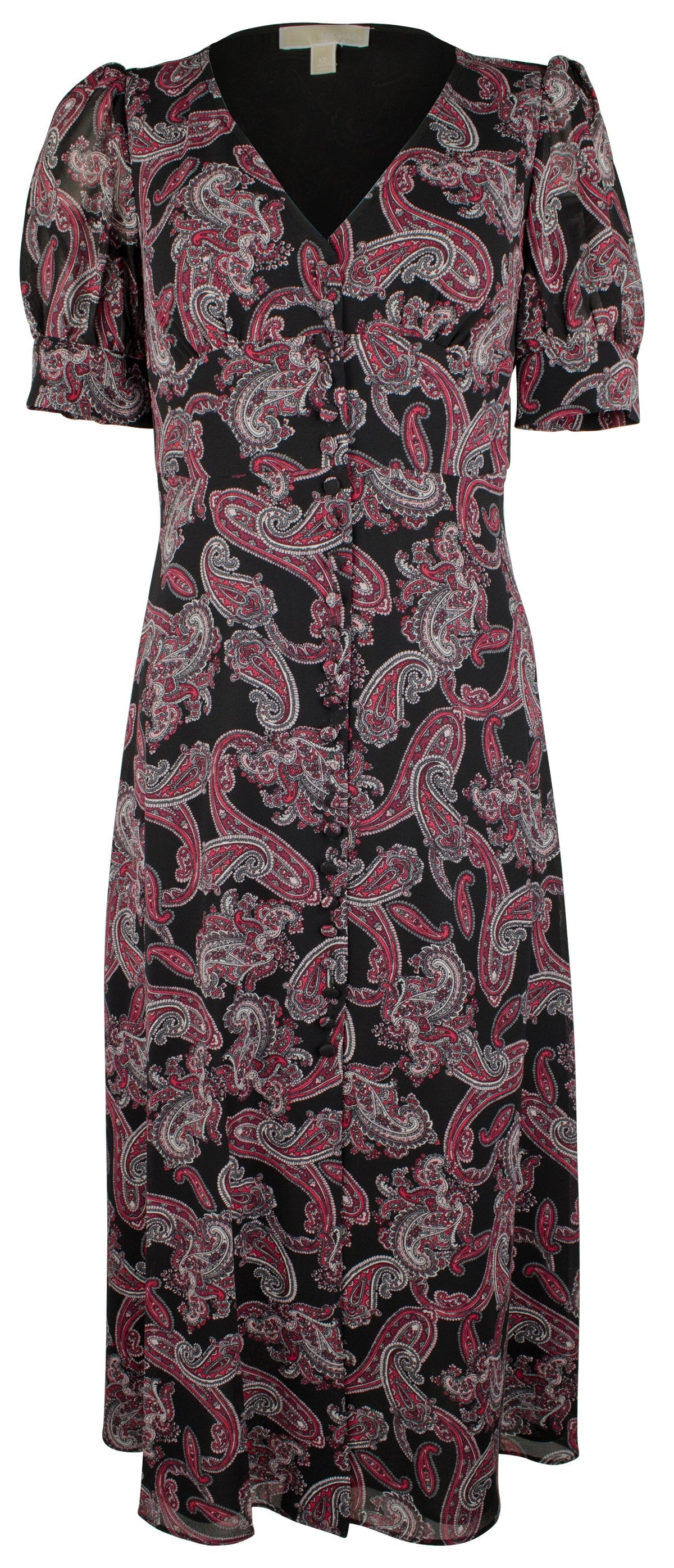 thumbnail image 1 of Michael Kors Women's V-neck Short Sleeve Dress Multicolor Medium, 1 of 3