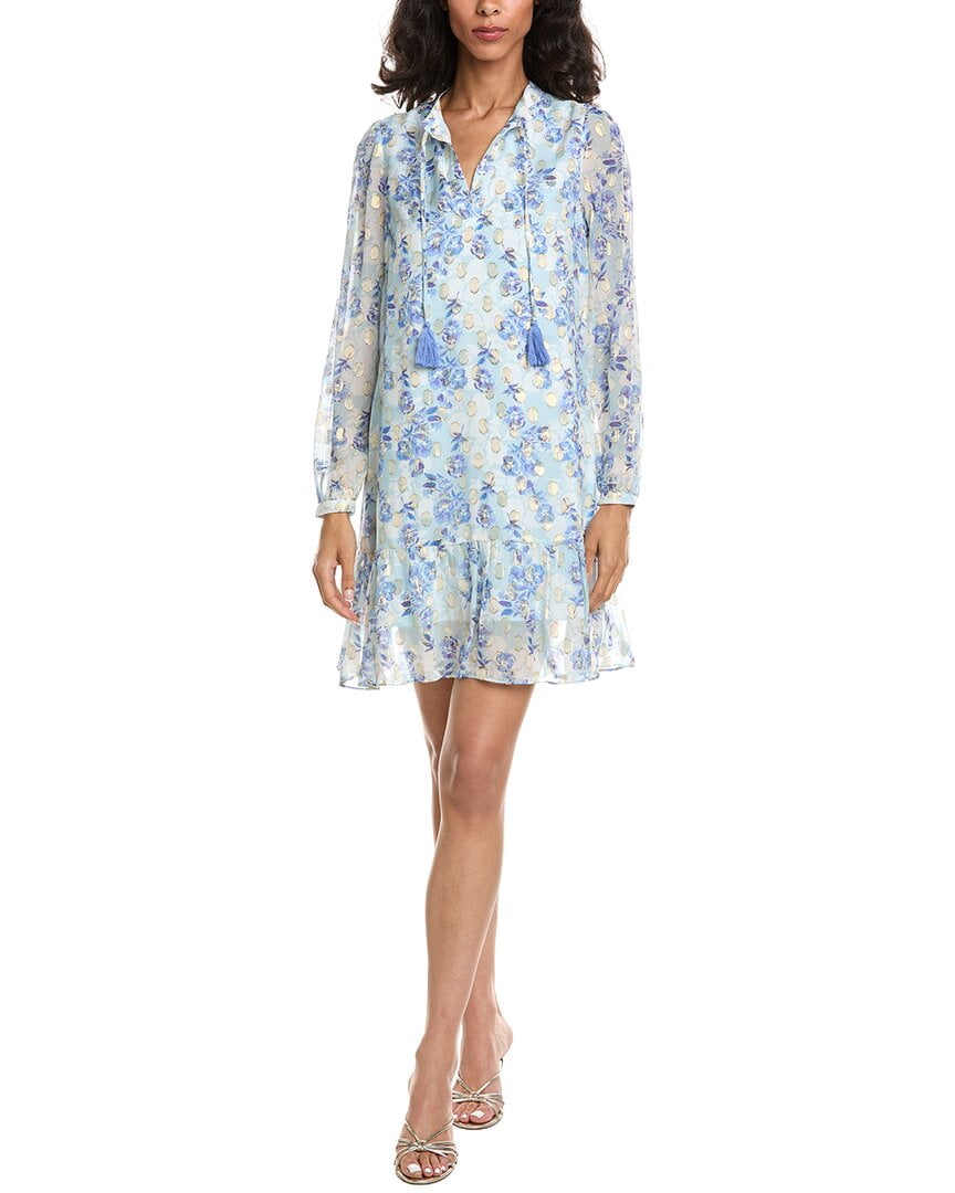 thumbnail image 1 of Sail to Sable womens Ruffle Hem Dress, l, Blue, 1 of 3