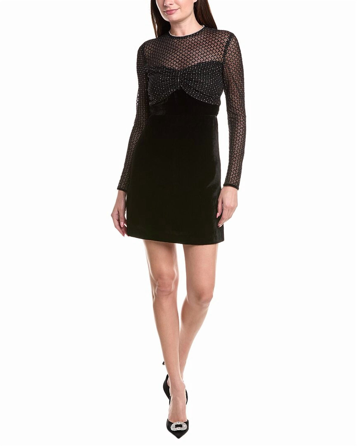 thumbnail image 1 of Sandro womens Velvet Mini Dress, 40, Black, 1 of 4