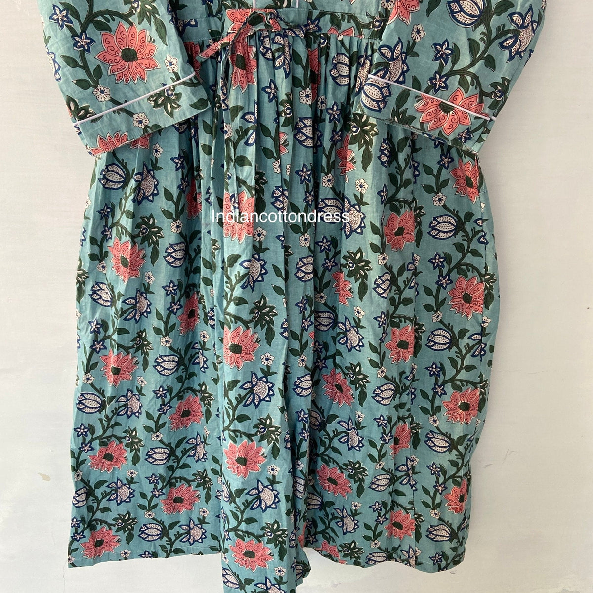 thumbnail image 3 of Handblock Cotton Dress, Floral Dresses,Cotton Long Dress,Blockprint Dress, Party Wear Dresses,Cotton Skater & Circle Dress, Handmade Dresses, 3 of 8