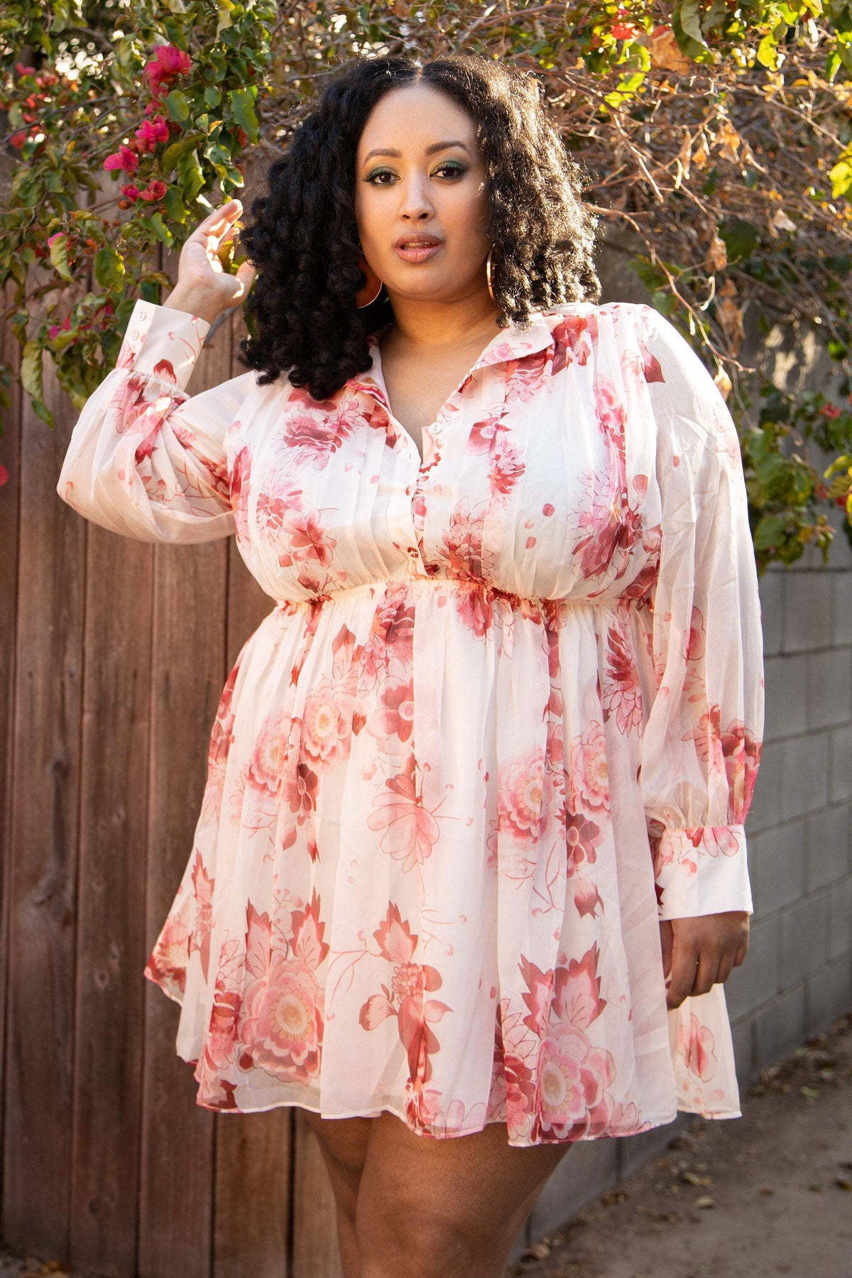 thumbnail image 3 of The Sweet Like Ice Cream Chiffon Empire Waist Dress in Floral Print, 3 of 4