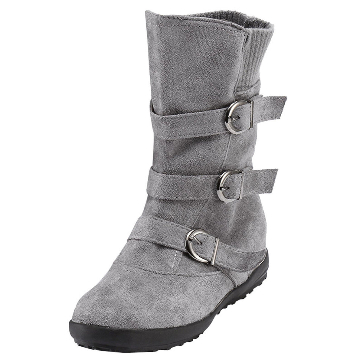 thumbnail image 2 of OKBOP Women's Low-heeled Ankle Boots-Zipper Winter Leather Thigh High Boots for Women Non Slip Shoes for Women Fashion Warm Slouch Christmas Womens Boots, 2 of 6