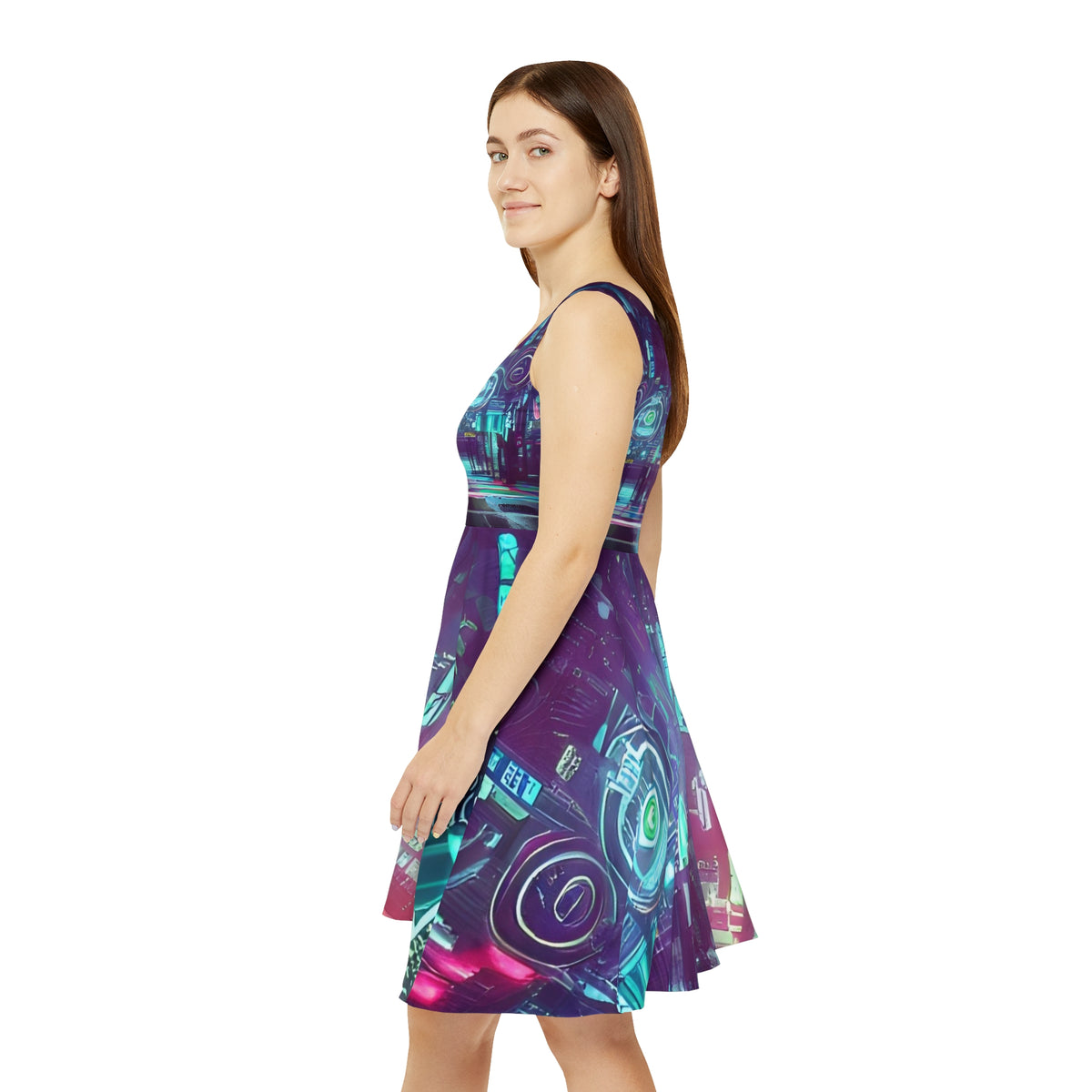 thumbnail image 5 of 'The City' Women's Skater Dress (AOP), 5 of 6