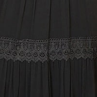thumbnail image 5 of Yumi Lace Trim Cotton Maxi Sun Dress - Black, S, 5 of 5