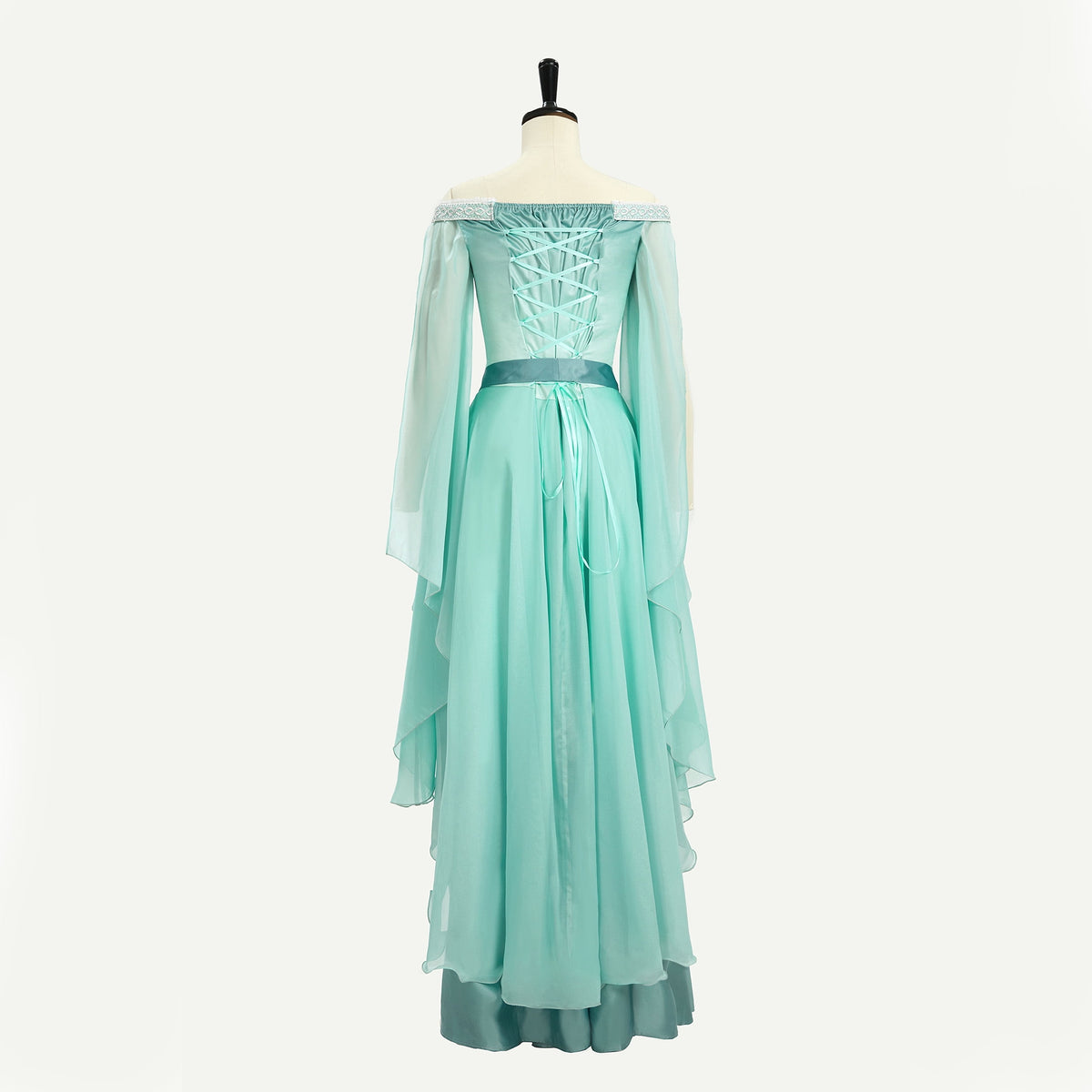 thumbnail image 4 of DAIZBELLA Medieval Renaissance Dress for Women Retro Gradient Strapless Dress, M, 4 of 8
