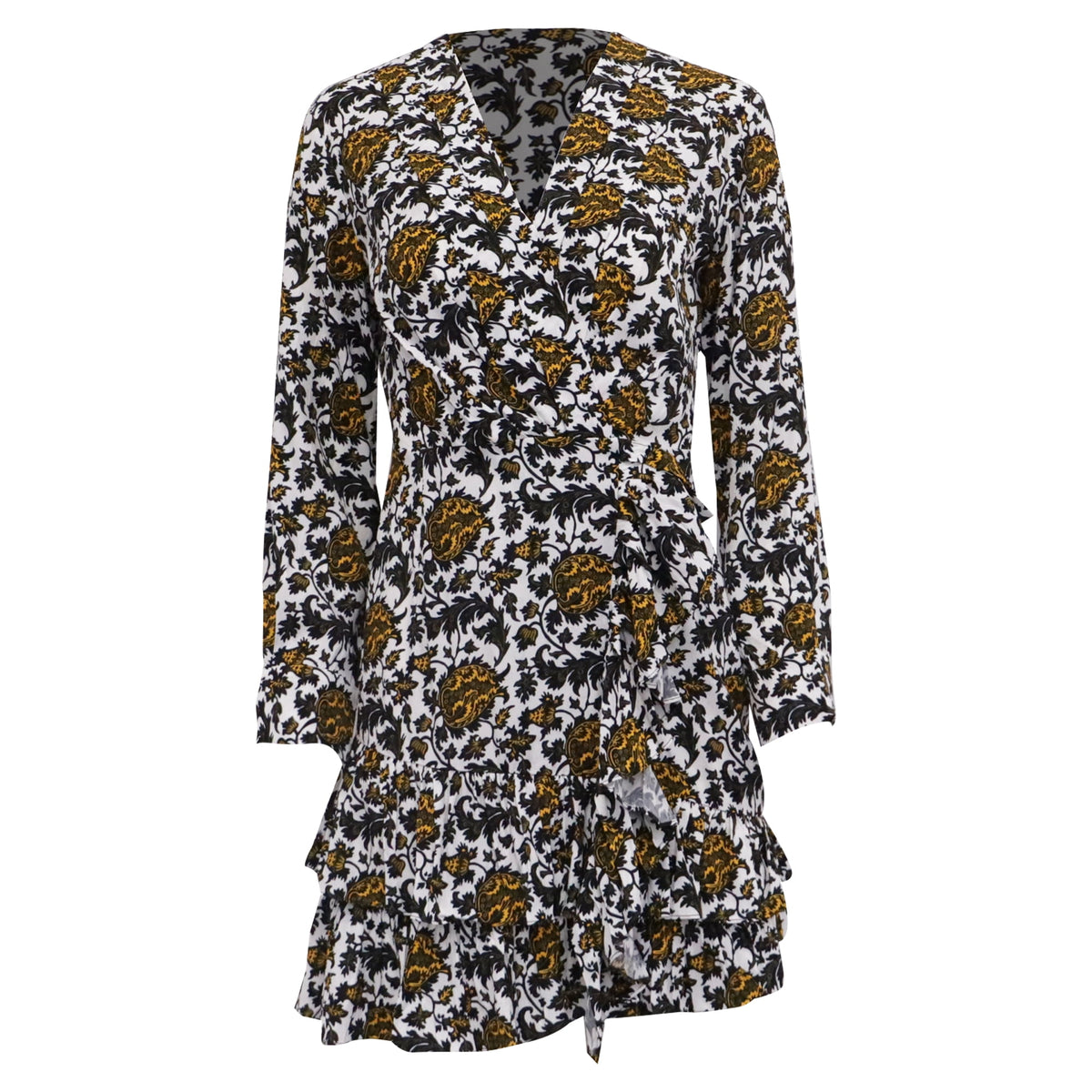 thumbnail image 1 of Pre-Owned Sandro Dami Short Printed Dress in Multicolor Viscose, 1 of 6