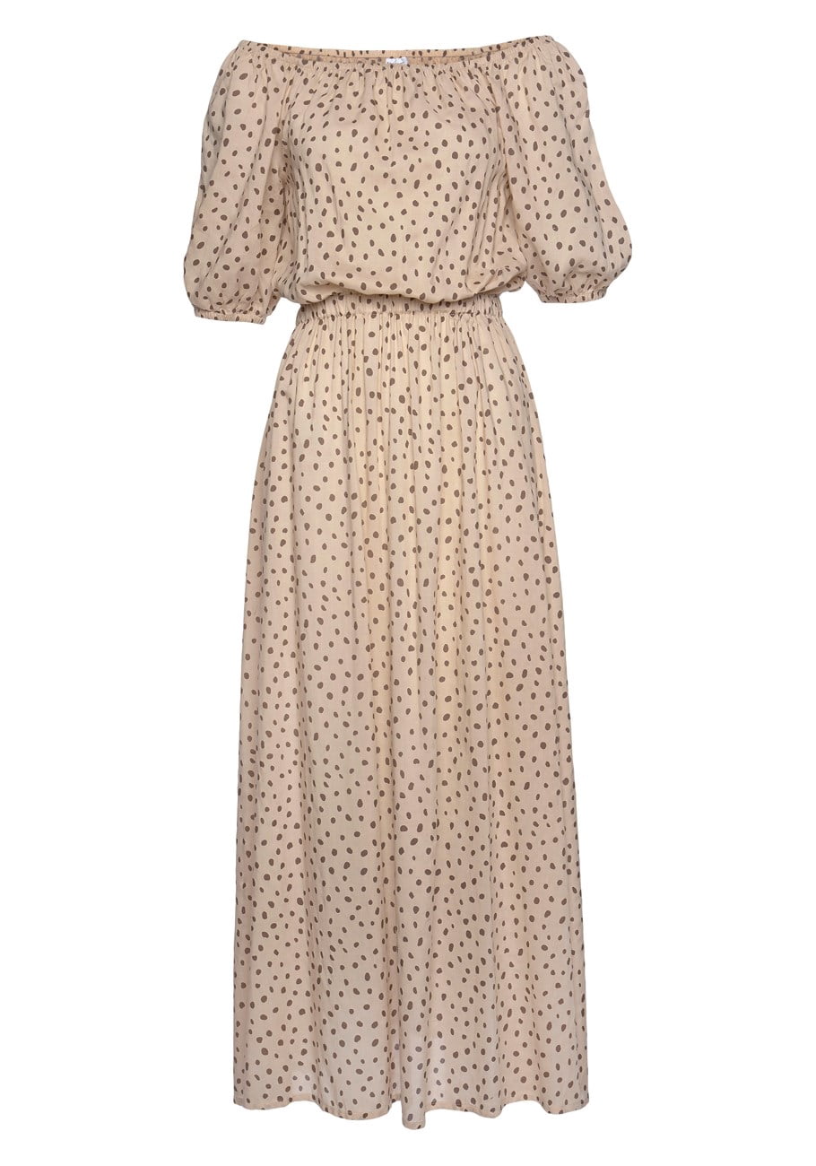 thumbnail image 4 of LASCANA Women's Off Shoulder Maxi Dress Screen Print, 4 of 5