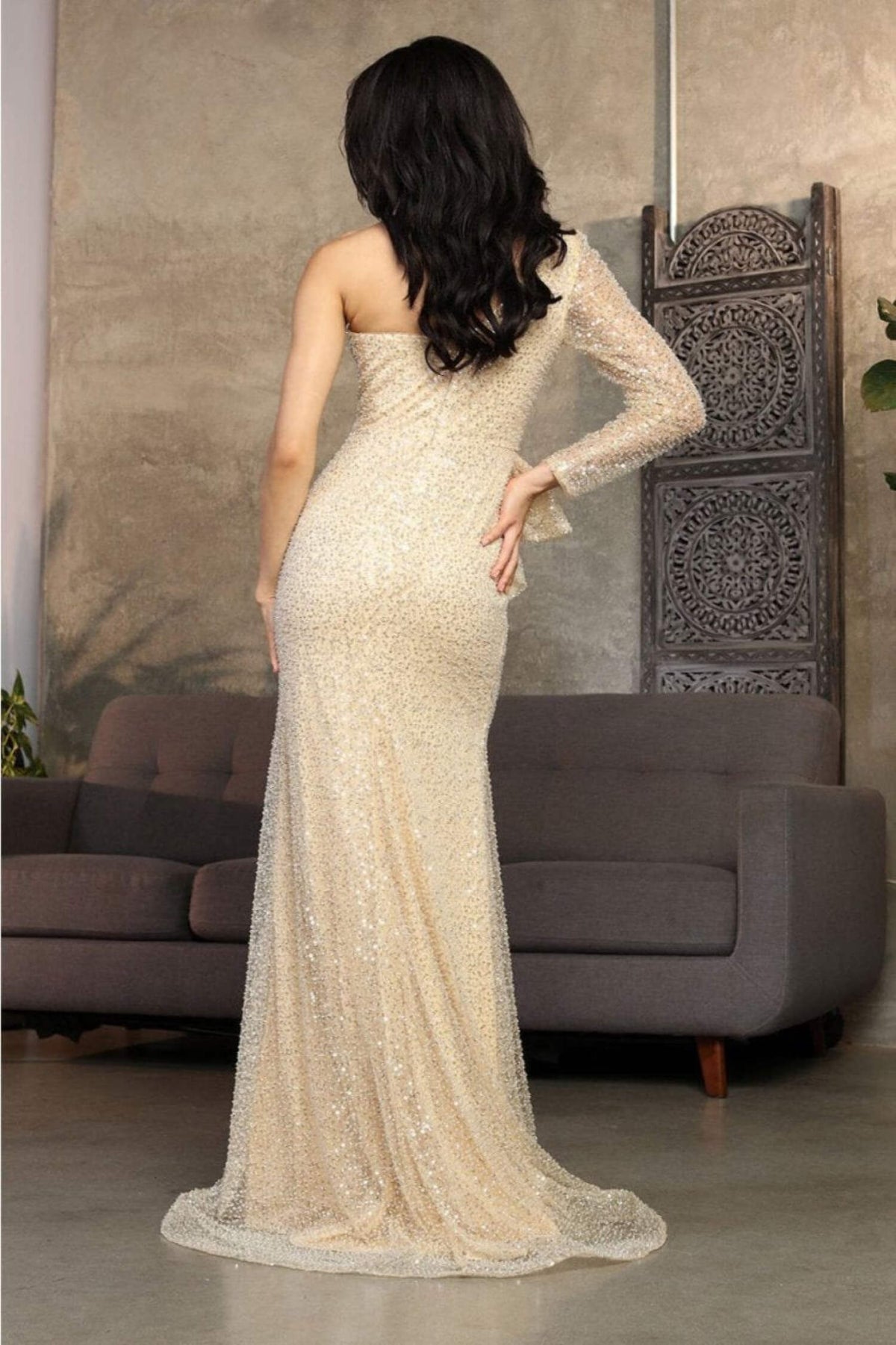 thumbnail image 4 of Royal Queen RQ8038 Juniors Womens One-Shoulder Illusion Pageant Gown, 4 of 8