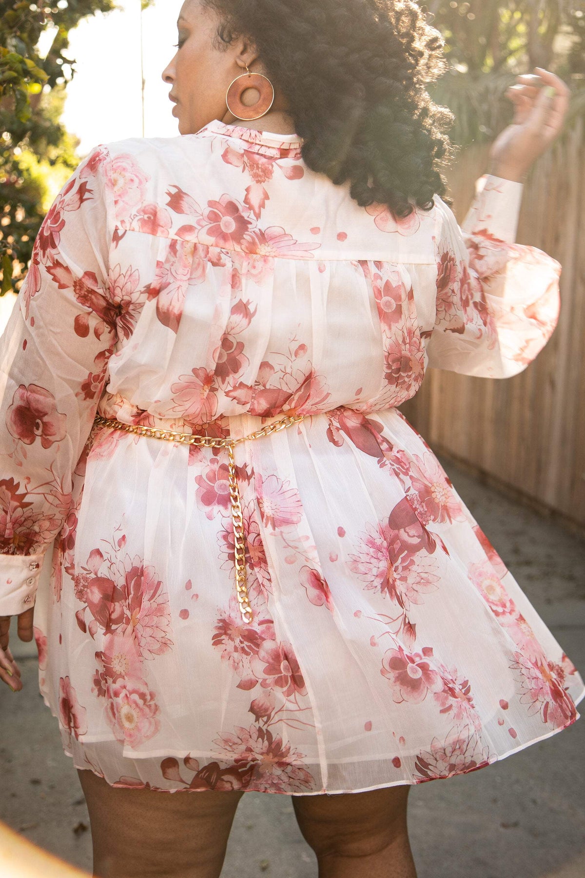thumbnail image 4 of The Sweet Like Ice Cream Chiffon Empire Waist Dress in Floral Print, 4 of 4
