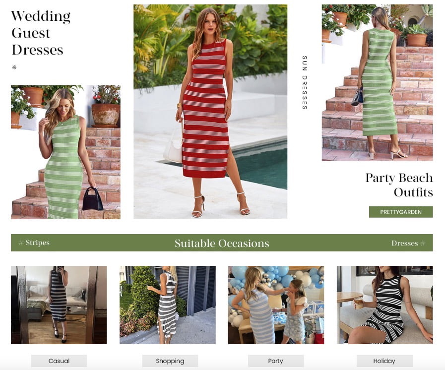 thumbnail image 6 of PRETTYGARDEN Women's Summer Bodycon Sundresses Casual Midi Sleeveless Hollow Out Knit Side Slit Striped Long Tank Dress, 6 of 7